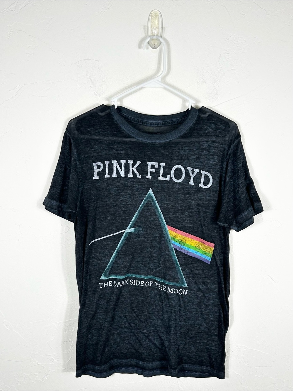 Pink Floyd Dark Side Of The Moon Burnout T-Shirt Perryscope Graphic Tee Size S